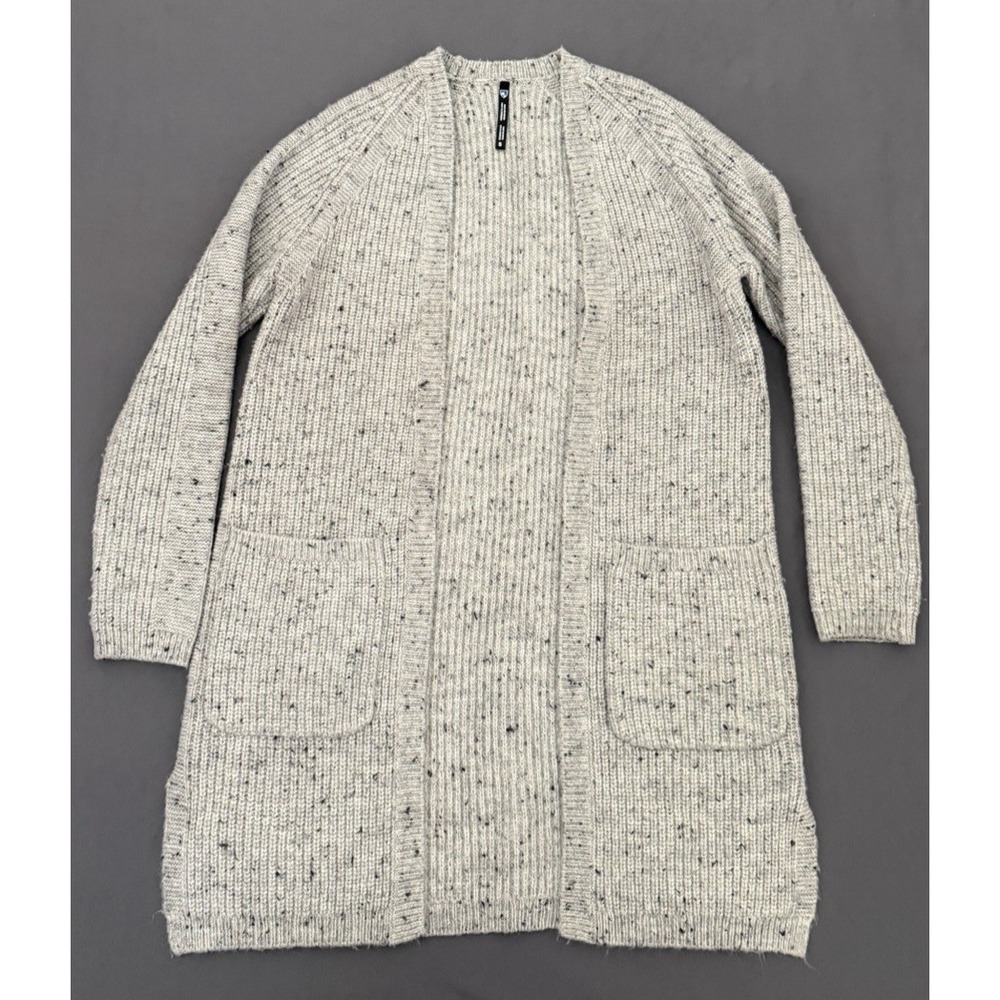 Kuhl Cardigan Women Small Gray Merino Wool Blend Knit Open Front Long Sweater
